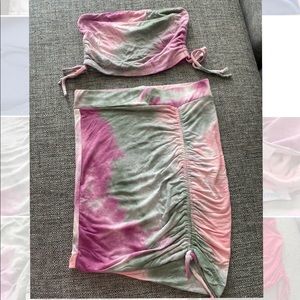 NWOT Pastal Baddieville Matching Skirt Set